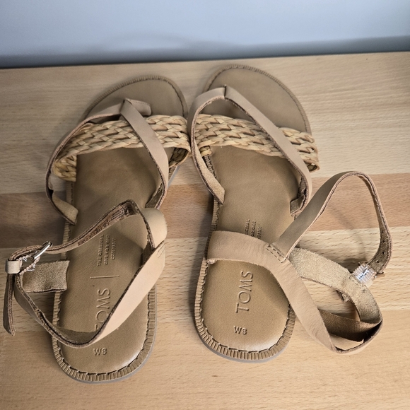 Toms Lexie W8 Women's Tan Strappy Sandals - Picture 5 of 10